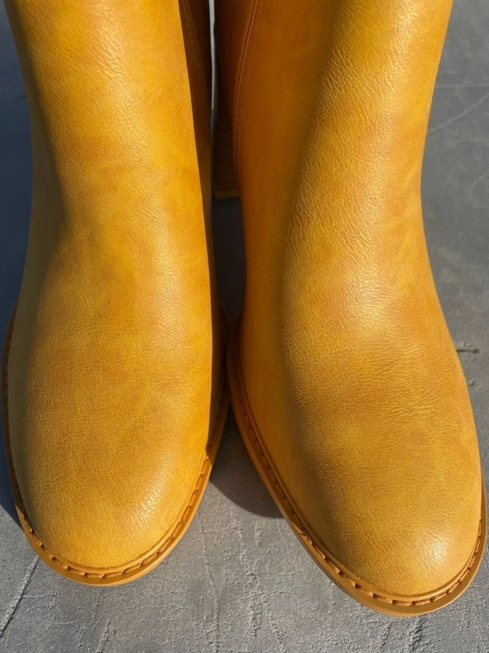 Topwalks Women's Tall Knee High Boots Mustard Yellow Size 8